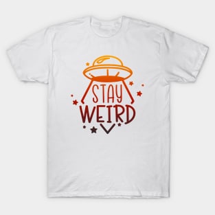 Stay Weird - UFO (Red Ash) T-Shirt